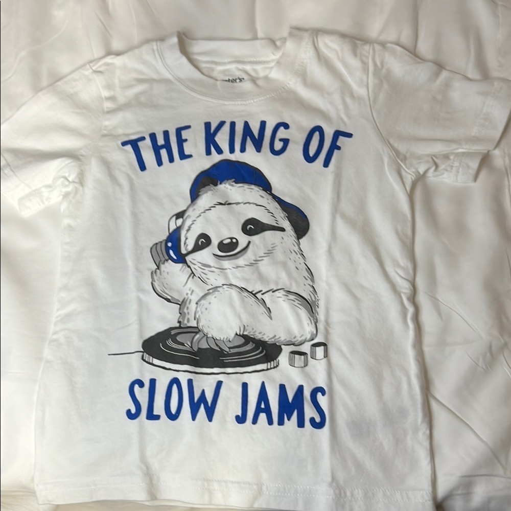 Carter’s White and Blue Kids Sloth Graphic Tee